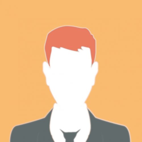 Person gray photo placeholder man in a costume on gray background